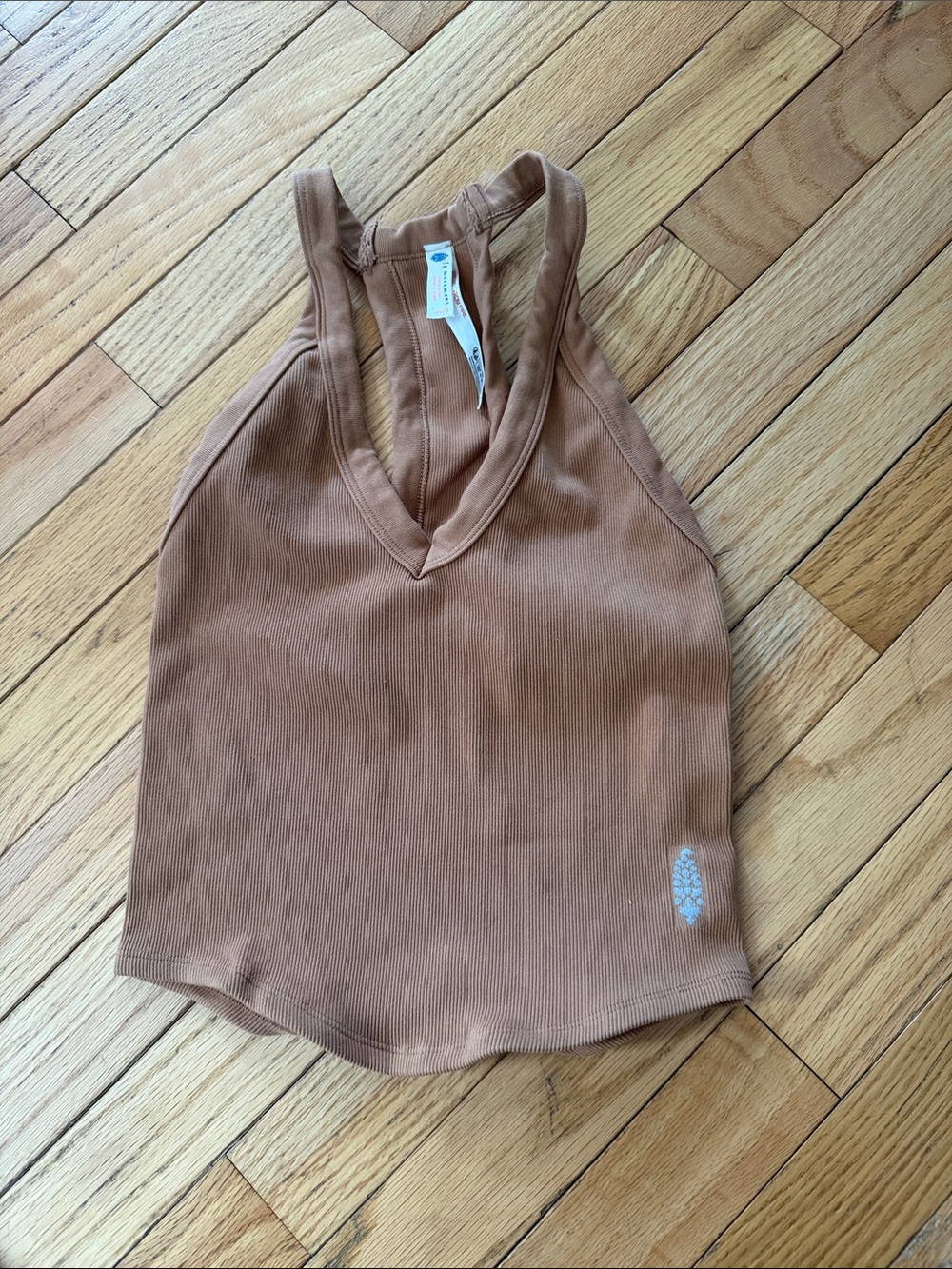 FP Movement by Free People Ribbed Racerback Tank Top in Brown